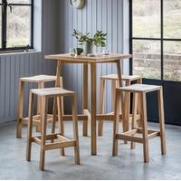 Gallery Direct Kielder Solid Oak Bar Table with 4 Stools