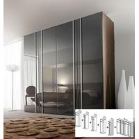 gautier odea grey lacquered glass door wardrobe w 300cm 5 x 60cm