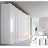 Gautier Odea White Lacquered Glass Door Wardrobe - W 180cm (3 x 60cm)