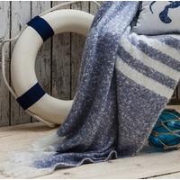 Gallery Direct Retreat Mohair Stripe Blue Throw