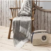 gallery direct retreat mohair stripe grey throw