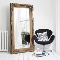 gallery direct carved louis leaner mirror gold