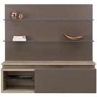 gautier preface sierra oak tv unit with panel library