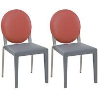 Gautier Graphite Seat with Garnet Pink Oval Back Dining Chair (Pair)