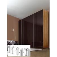 gautier odea chocolate lacquered glass door wardrobe w 240cm 4 x 60cm