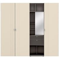 Gautier Odea Taupe Vanity Unit with Pearlised Hemp Textile Wardrobe - 3 Door