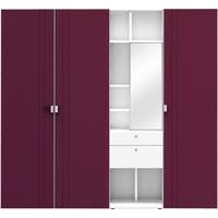 Gautier Odea White Lacquered Vanity Unit with Felted Malaga Textile Wardrobe - 3 Door