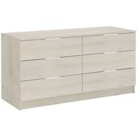 gami brooklyn whitewashed cherry and white chest of drawer 6 drawer