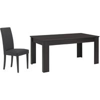 gami palace plum dining set rectangular with 6 ava black chairs