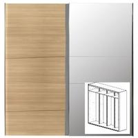 Gautier Odea Structured Natural Oak Sliding Wardrobe with 1 Mirror - W 240cm