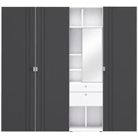 Gautier Odea White Lacquered Vanity Unit with Titan Textile Wardrobe - 3 Door