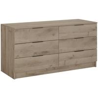 gami brooklyn oak ash and taupe chest of drawer 6 drawer