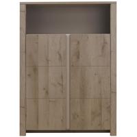 Gami Sha Smoky Oak Display Cabinet - 2 Door 1 Niche