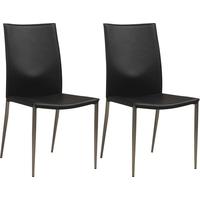 Gautier Eden Black Bonded Leather Dining Chair (Pair)