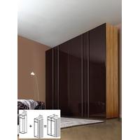 Gautier Odea Chocolate Lacquered Glass Door Wardrobe - W 150cm