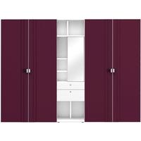 Gautier Odea White Lacquered Vanity Unit with Felted Malaga Textile Wardrobe - 4 Door