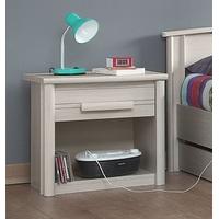 gami montana whitewashed ash bedside cabinet 1 drawer