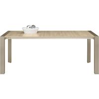 Gautier Setis Natural Oak Dining Table - Rectangular Extending with Champagne Base