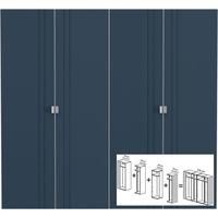 Gautier Odea Coral Blue Textile Door Wardrobe - W 270cm