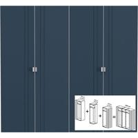 Gautier Odea Coral Blue Textile Door Wardrobe - W 240cm (2 x 90cm + 1 x 60cm)