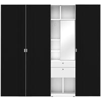 Gautier Odea White Lacquered Vanity Unit with Caviar Textile Wardrobe - 3 Door