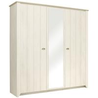 gami ellen whitewashed cherrywood and grey oak wardrobe 3 door