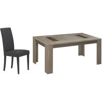 gami atlanta charcoal oak dining set rectangular extending with ava bl ...