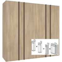 gautier odea smoked oak wardrobe w 180cm 3 x 60cm