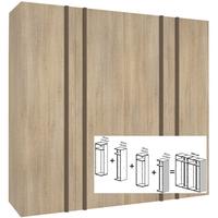 gautier odea smoked oak wardrobe w 240cm 4 x 60cm