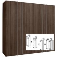 gautier odea smoked walnut wardrobe w 180cm 3 x 60cm