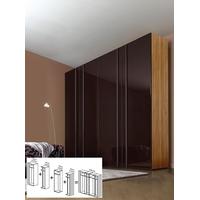 gautier odea chocolate lacquered glass door wardrobe w 270cm