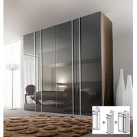 Gautier Odea Grey Lacquered Glass Door Wardrobe - W 120cm