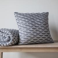 gallery direct arcos knitted cushion grey 40cm