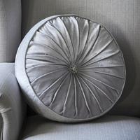 Gallery Direct Loire Round Velvet Cushion Silver