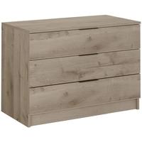 Gami Brooklyn Oak Ash and Taupe Chest of Drawer - 3 Drawer