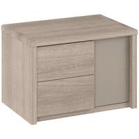 gami quadra grey hazelnut bedside cabinet