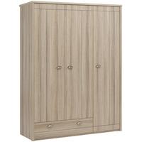 Gami Largo Grey Oak Wardrobe - 3 Door 1 Drawer