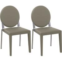 gautier taupe seat with oval back dining chair pair