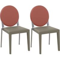 Gautier Taupe Seat with Garnet Pink Oval Back Dining Chair (Pair)