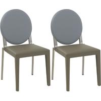 Gautier Taupe Seat with Graphite Oval Back Dining Chair (Pair)