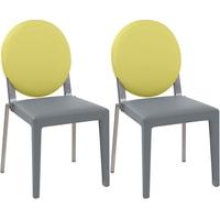 gautier graphite seat with limewood oval back dining chair pair