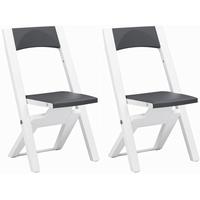 Gautier Falco White and Grey Folding Chair (Pair)