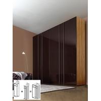 Gautier Odea Chocolate Lacquered Glass Door Wardrobe - W 120cm