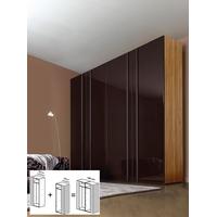 Gautier Odea Chocolate Lacquered Glass Door Wardrobe - W 180cm (2 x 90cm)