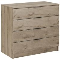 Gami Brooklyn Oak Ash and Taupe Chest of Drawer - 4 Drawer Tall