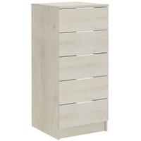 gami brooklyn whitewashed cherry and white chest of drawer 5 drawer ta ...