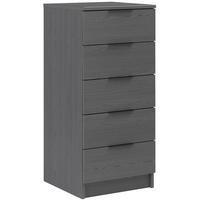 Gami Brooklyn Sunset Pine and Black Chest of Drawer - 5 Drawer Tall