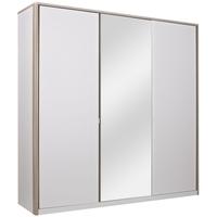 Gami Messina White and Clear Oak Wardrobe - 3 Door