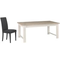 gami toscane bleached ash dining set rectangular extending with ava bl ...