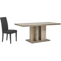 Gami Colima Dining Set - Rectangular Extending with Ava Black Chairs